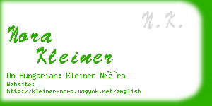 nora kleiner business card